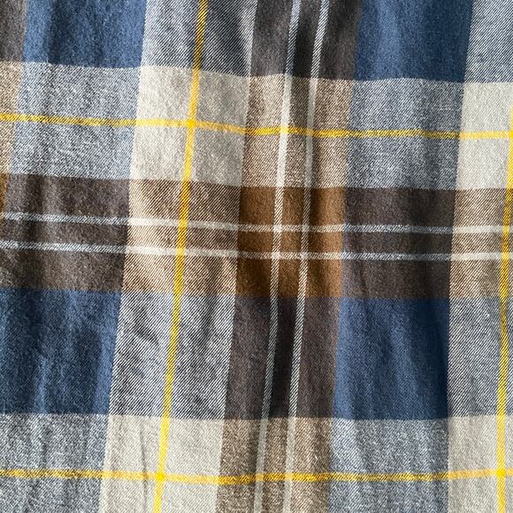 Levi’s Flannel Button-Down Shirt Men’s L – Blue Brown Plaid 100% Cotton - Picture 6 of 9